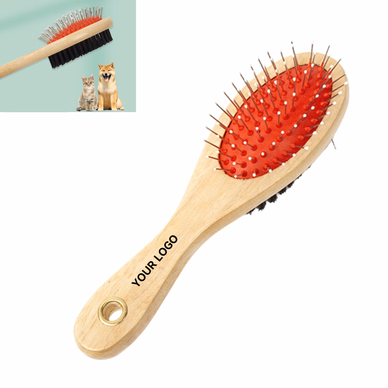 Wooden Double-Sided Pet Comb for Grooming