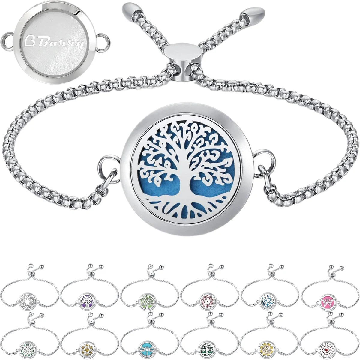 Stainless Steel Adjustable Aromatherapy Bracelet 1