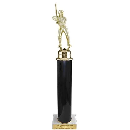 Trophy: 15" 1 column, 2x3 white marble base, 8" (c 1