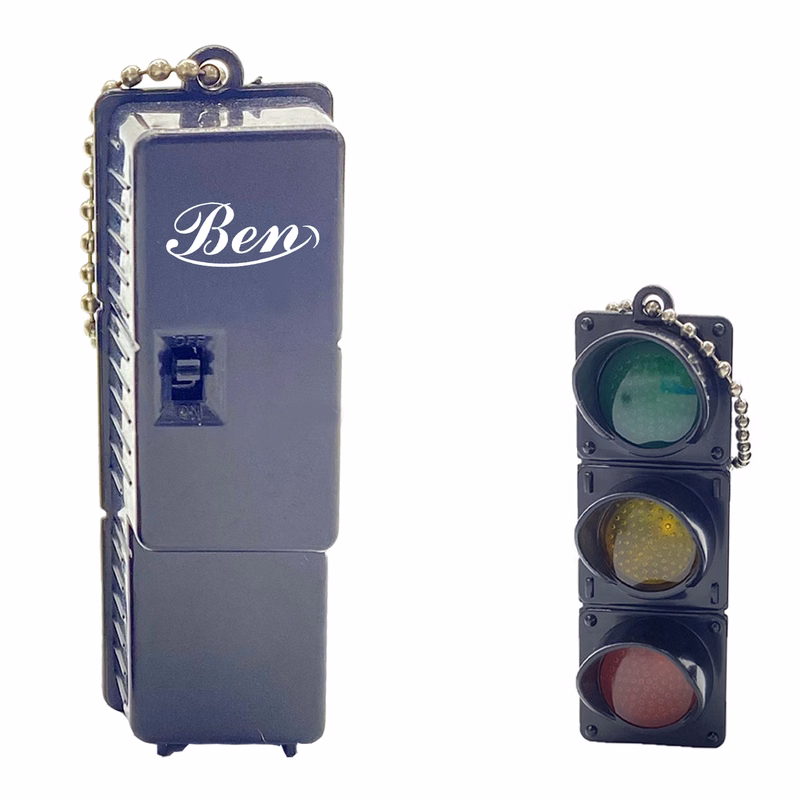 Mini Electronic Traffic Light Keychain Backpack Charm