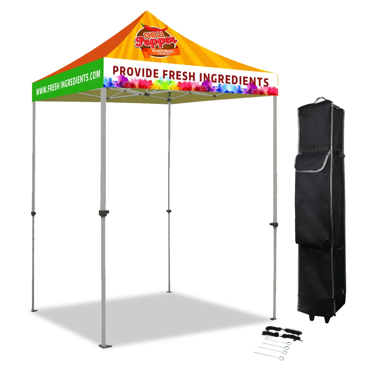 5' x 5' Heavy Duty Pop Up Tent w/ Dye Sublimation Canopy 1