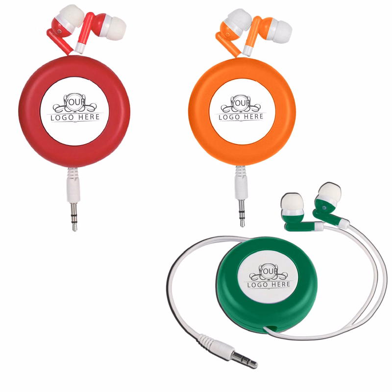 Retractable Ear Buds Round