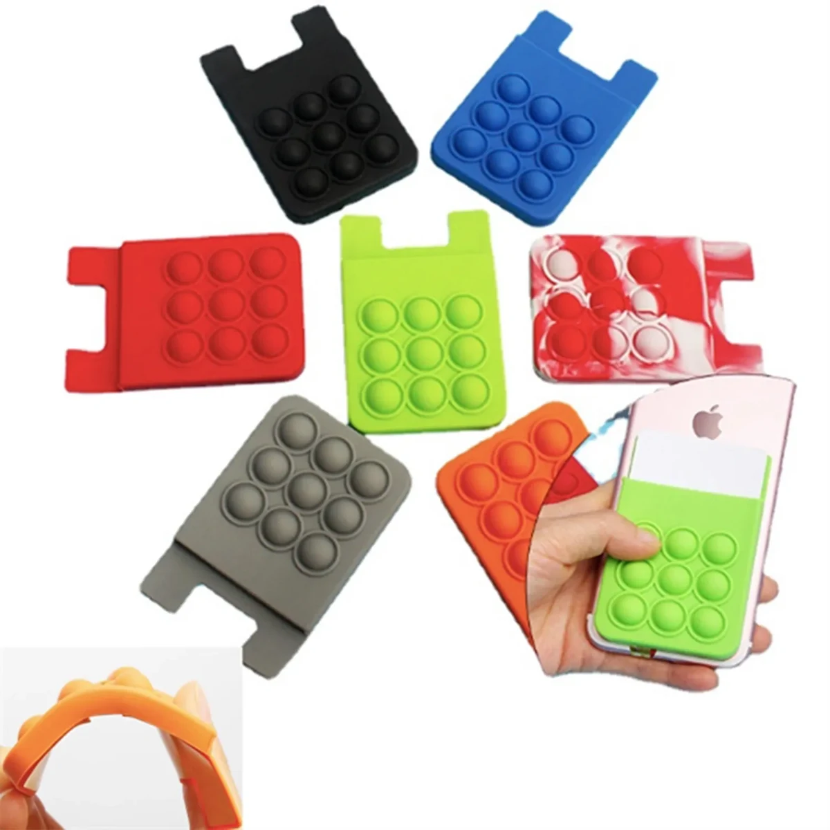 Silicone Stress Reliever Phone Wallet 1