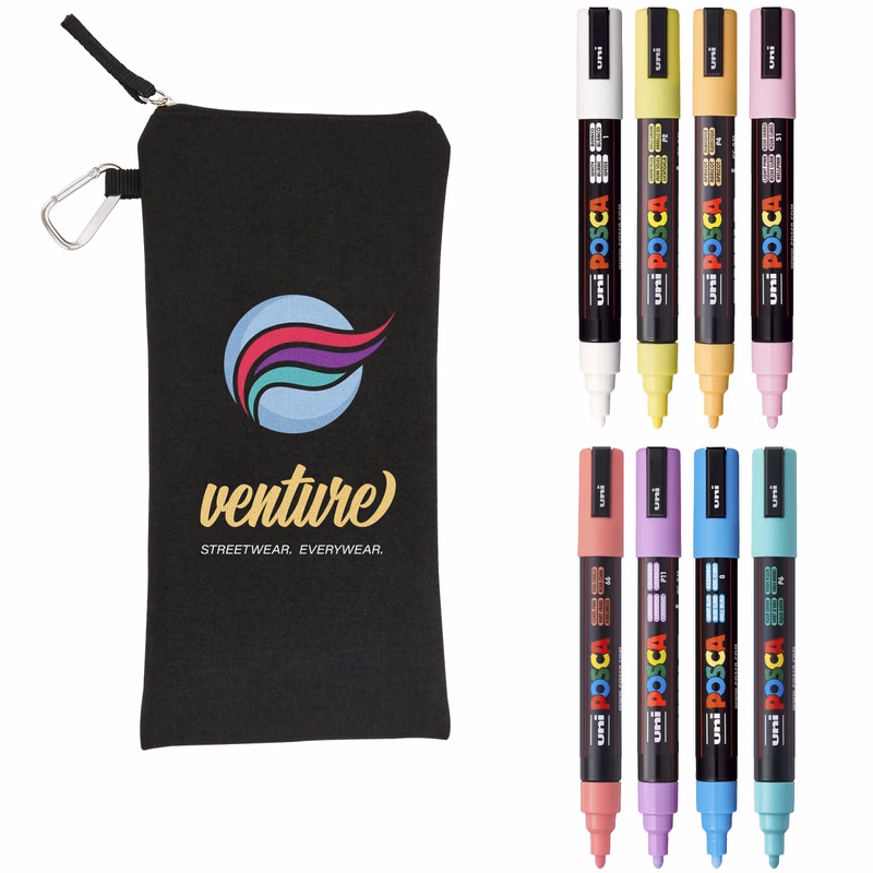 POSCA 8 Piece Soft Marker Set with Bag - Medium