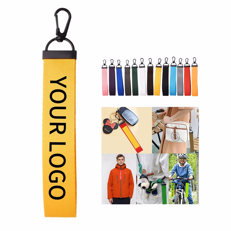 Solid Color Ribbon Keychain Lanyard for Promotion