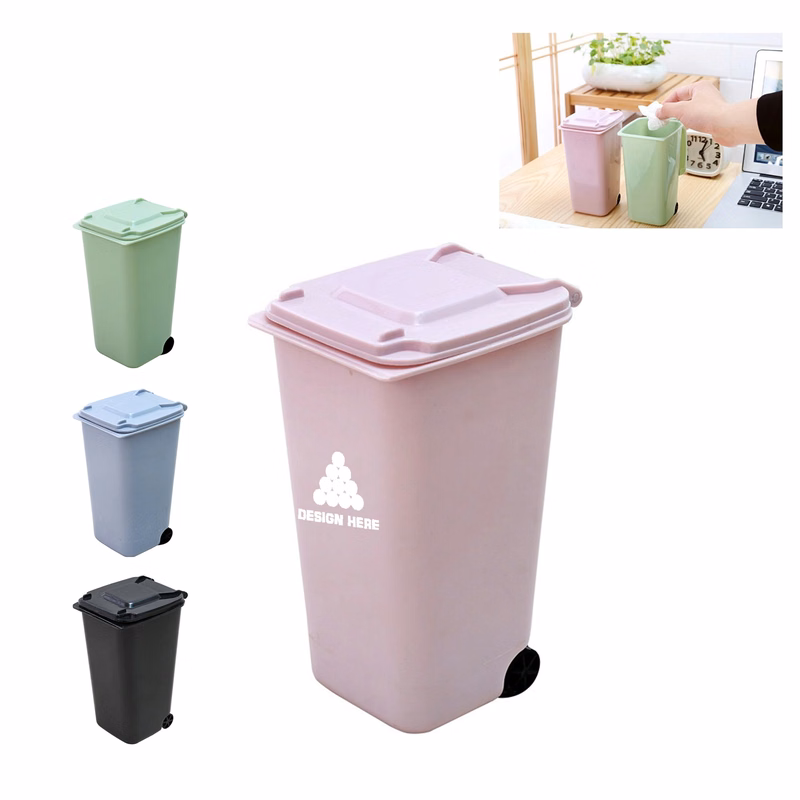 Mini Office Curbside Trash Can With Lid