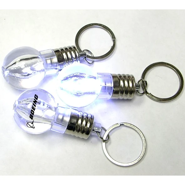 Light bulb shape flashlight with swivel keychain 1