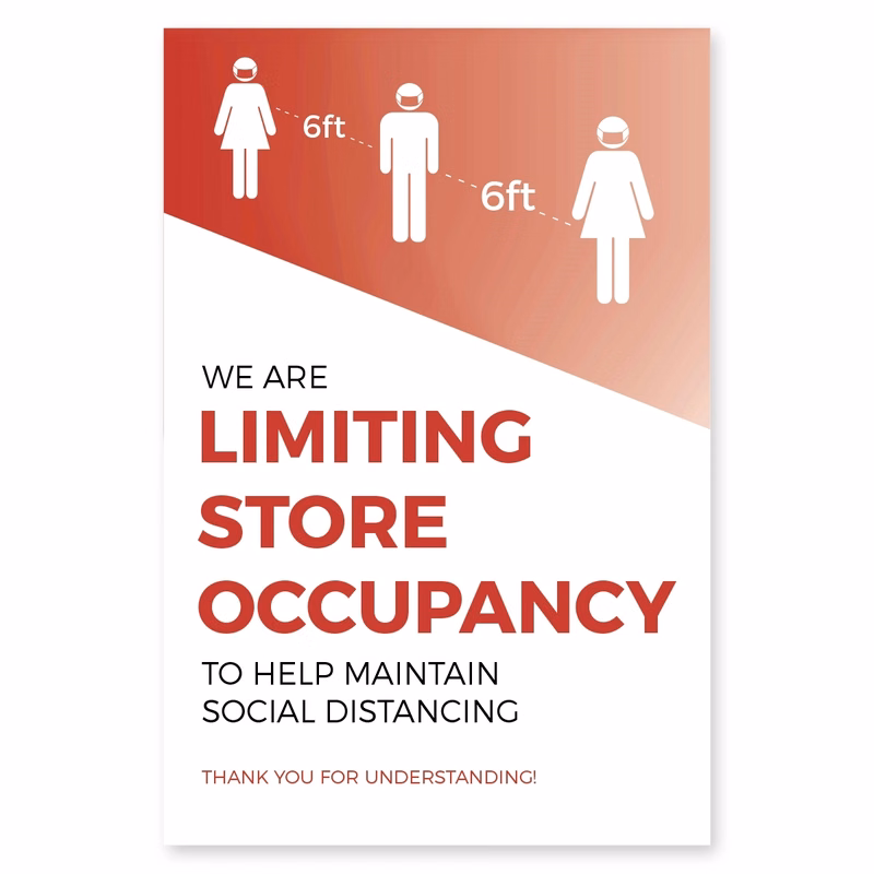 Store Occupancy Poster, 2 Sizes, Multiple colors