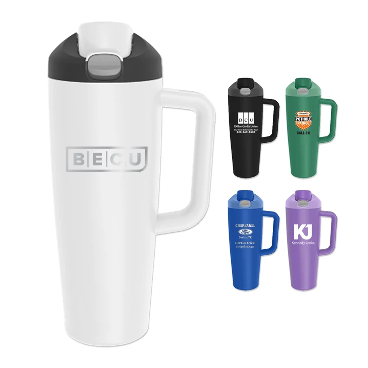 30 Oz Vacuum Water Mug with Plastic Handle 1