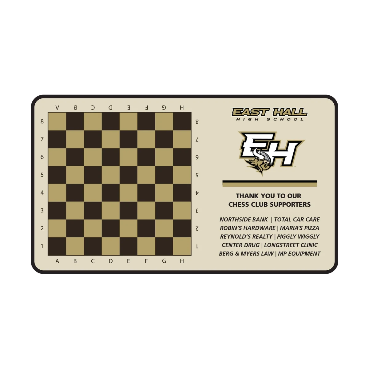 Gaming Mat with Fabric Surface & Stitched Edge (24"x14"x1/16") 1