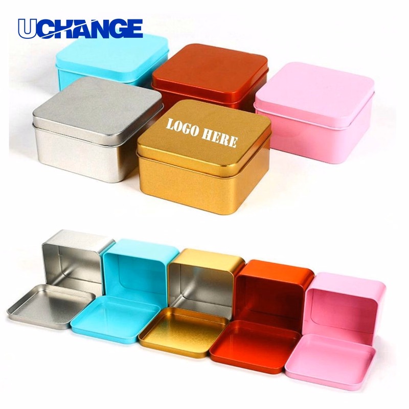 Square Tinplate Storage Box with Lid