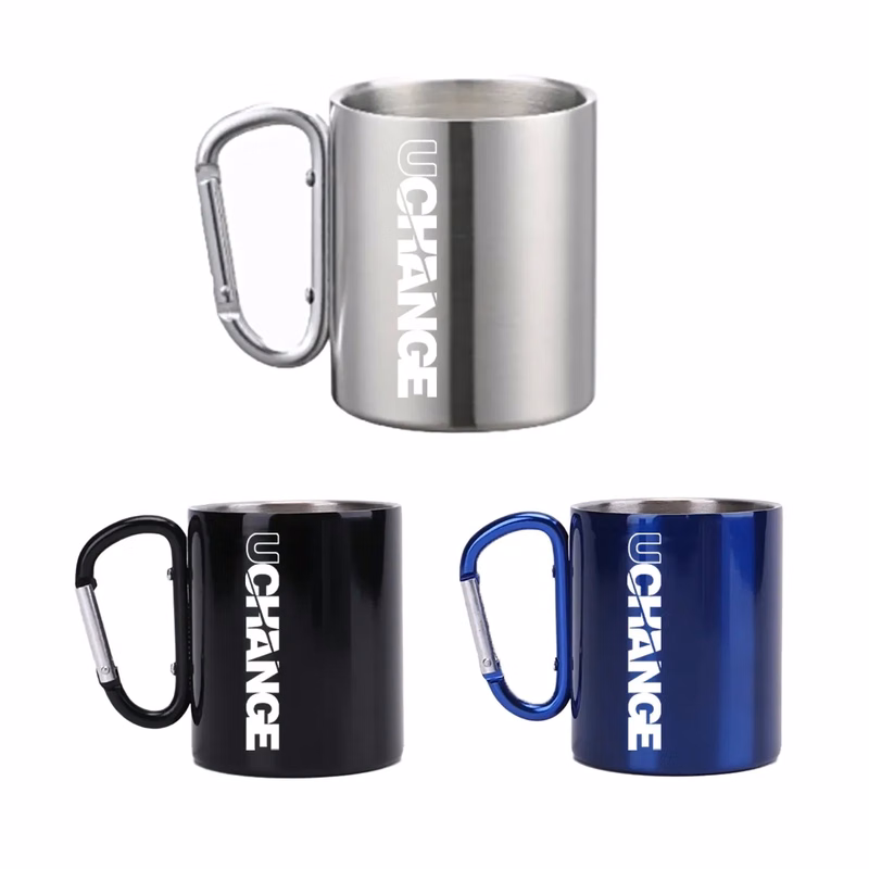 13 Oz. Stainless Steel Mug With Carabiner Handle