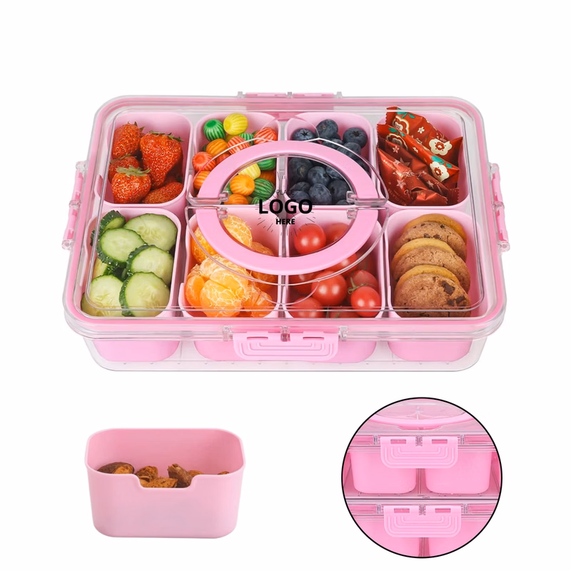 8-Compartment Spice Organizer&Food Container Locking Lid