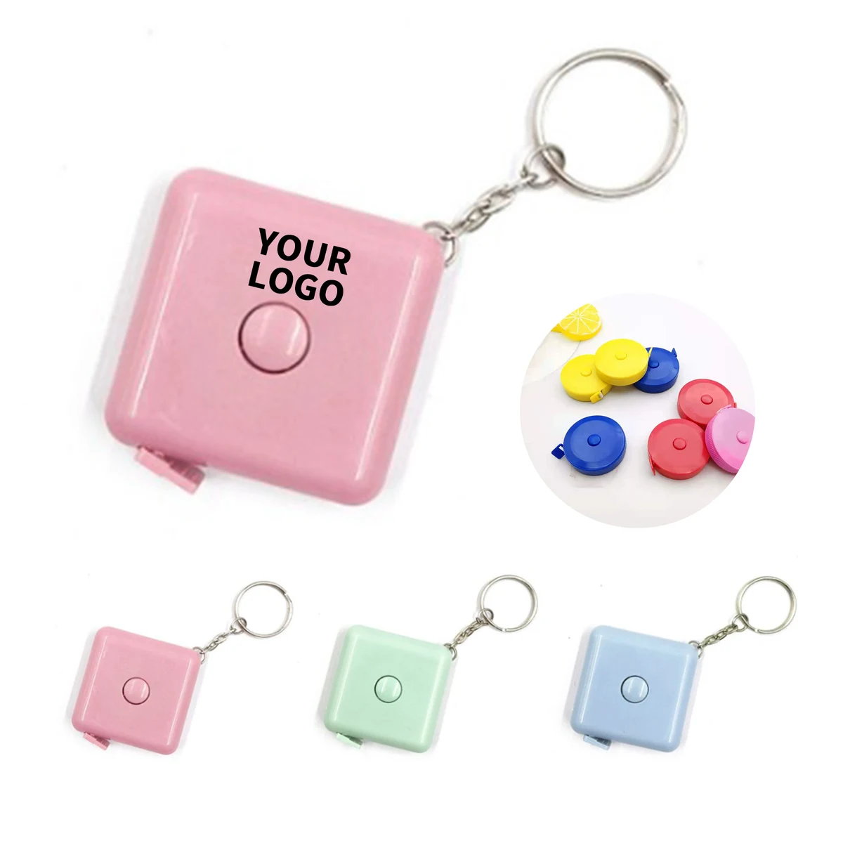 ABS Square Tape Measure With Push Button 1.8" Case 1
