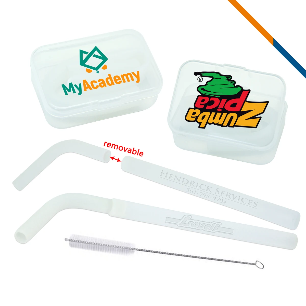 Calisto Silicone Straw, custom straw with logo imprint 1