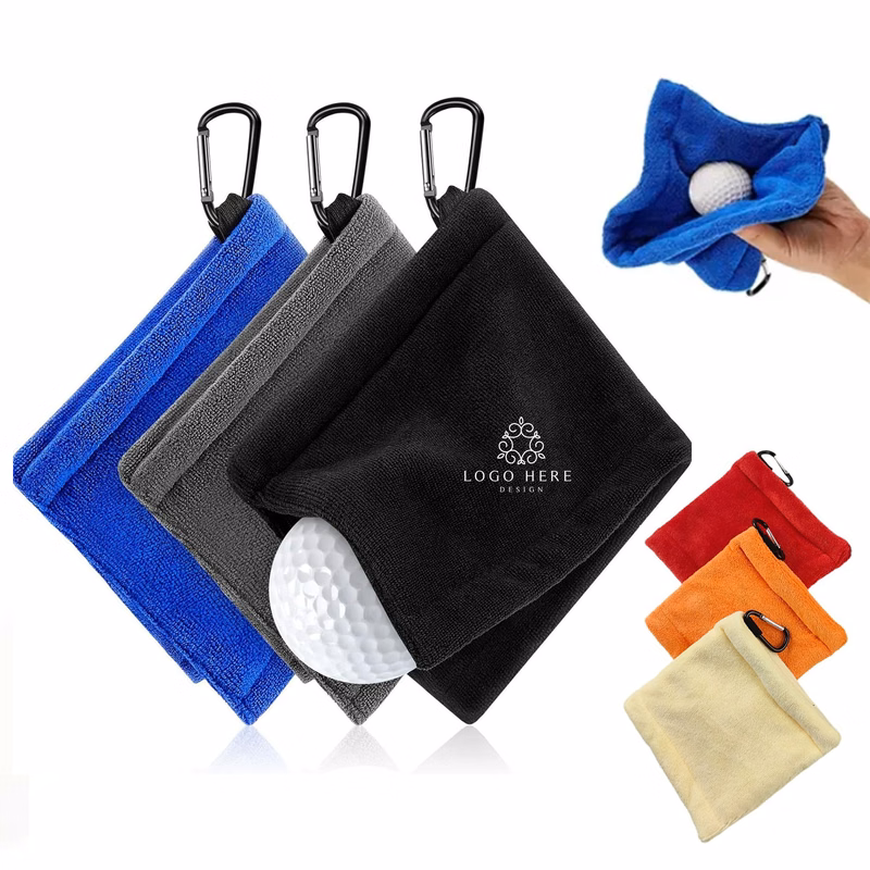 Golf Ball Towel With Clip Portable Cleaner Accessories