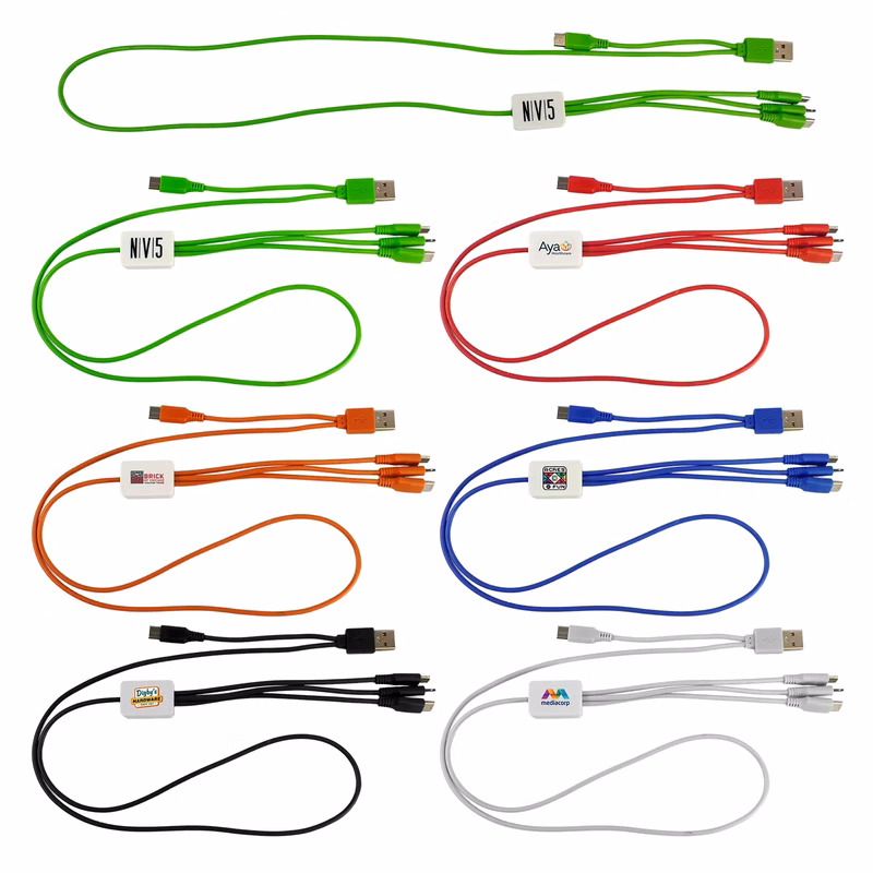 Dual Input 3' Snap Colorful Cable