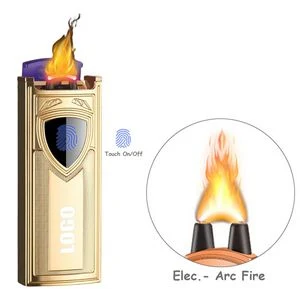 Golden Electric Arc Fire Lighter With USB Charging 1