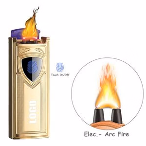 Golden Electric Arc Fire Lighter With USB Charging