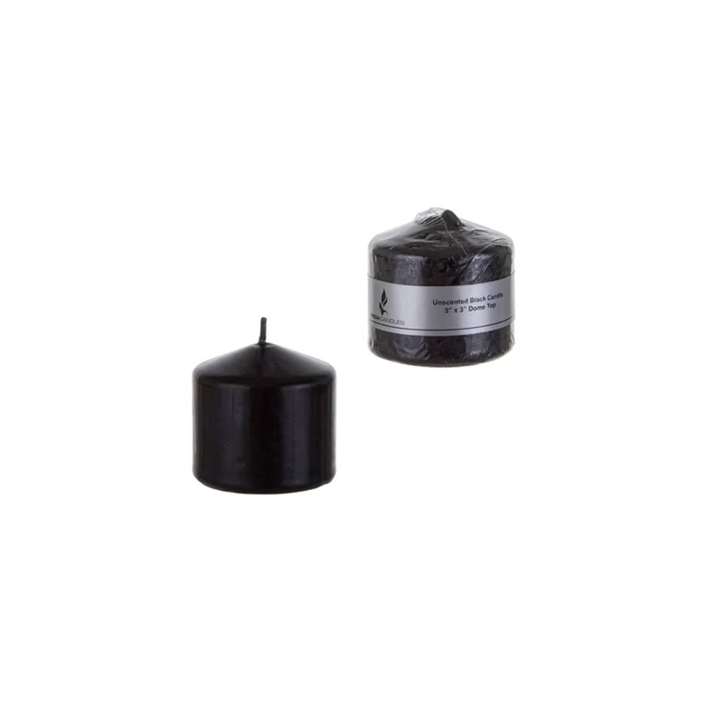 3" Dome Top Candles - Black 3" x 3" 1