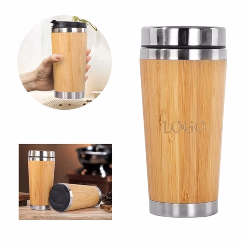 16oz Original Bamboo Stainless Steel Coffee Mug