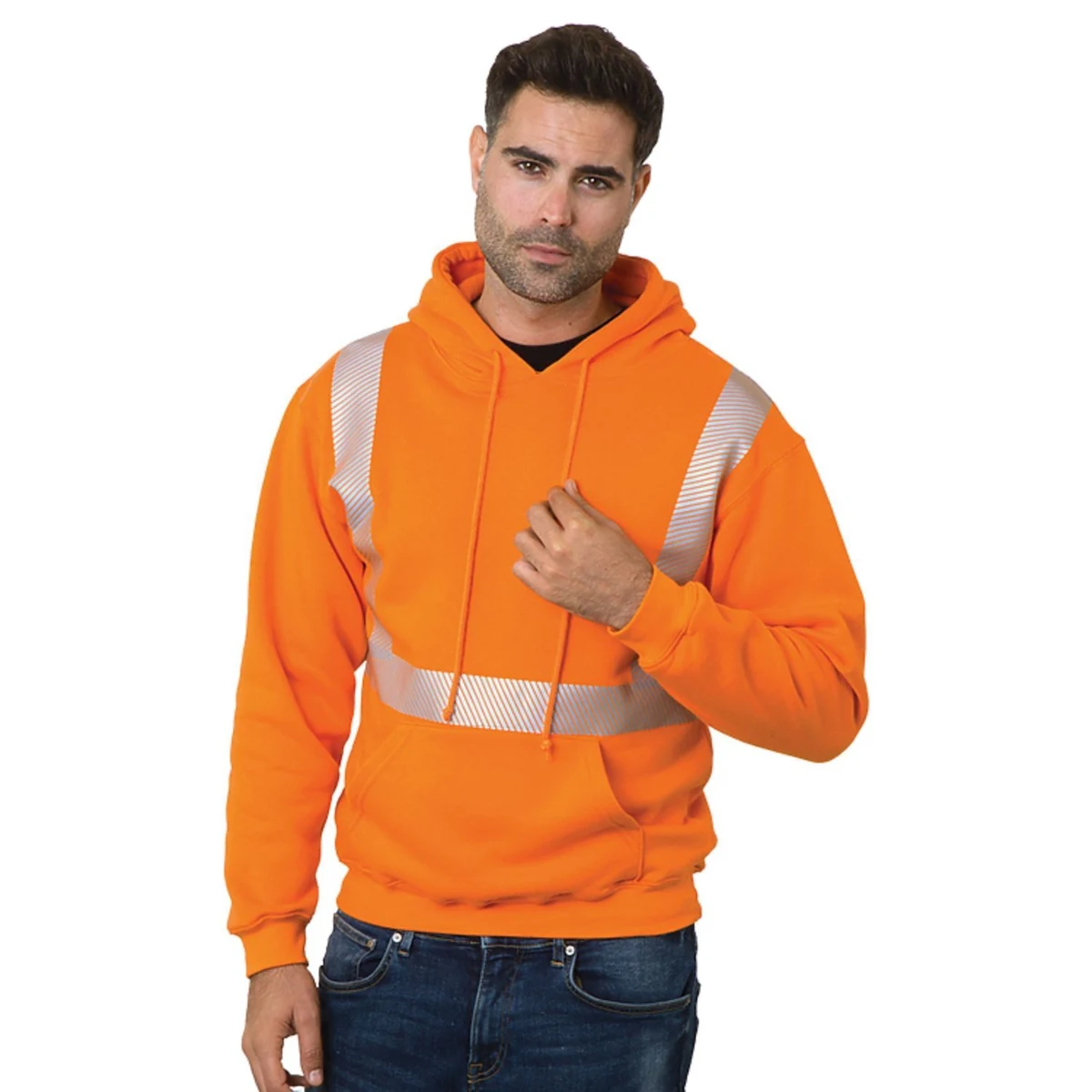 Class 2 USA-Made Pre-Shrunk Segmented Safety Pullover Hoodie 1