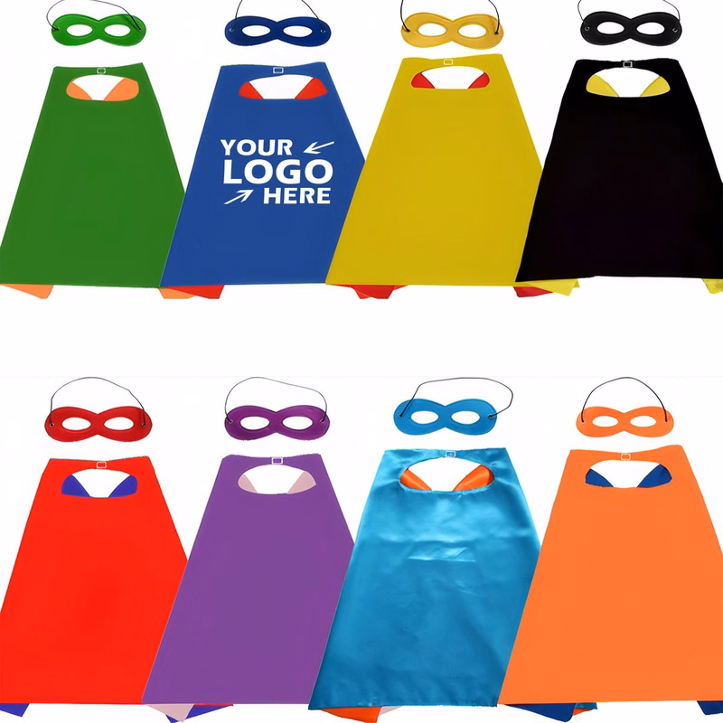 Halloween Superhero Costume Cosplay Kids Cape with Masks