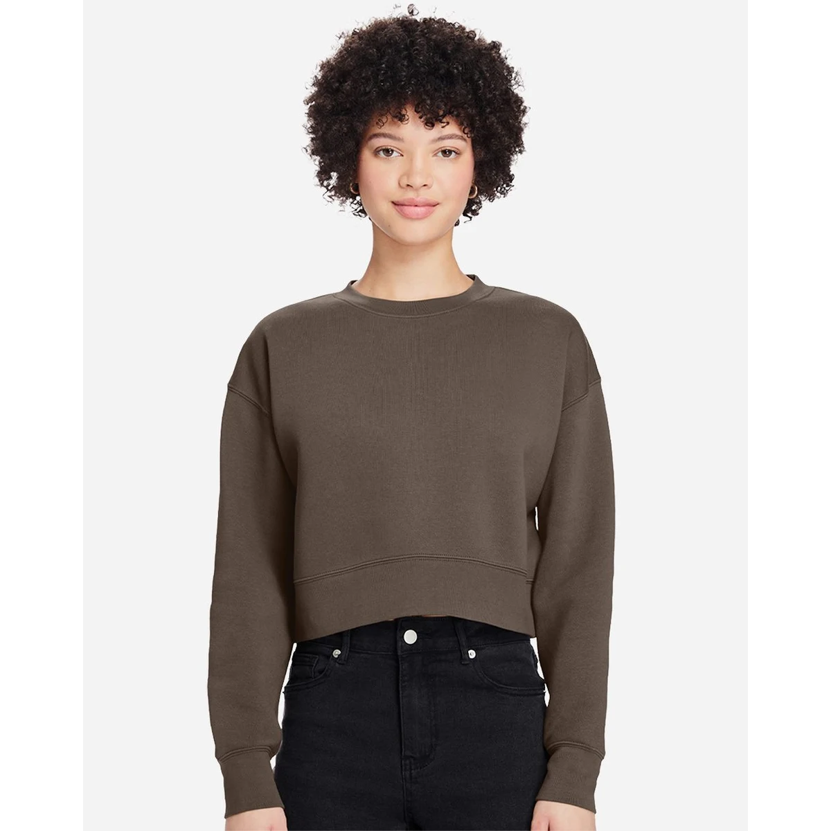 Women's Relaxed Cropped Crewneck Sweatshirt - LS88004, custom hoodie or sweatshirt with logo imprint 1