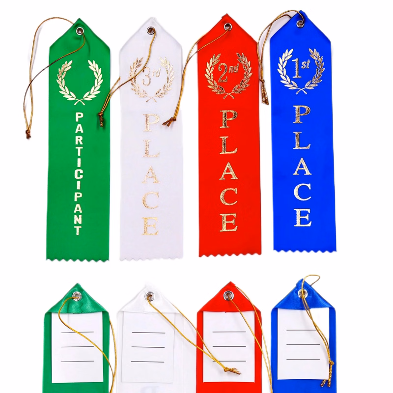 Award Ribbons W/Card Custom Finished 2" x 8"
