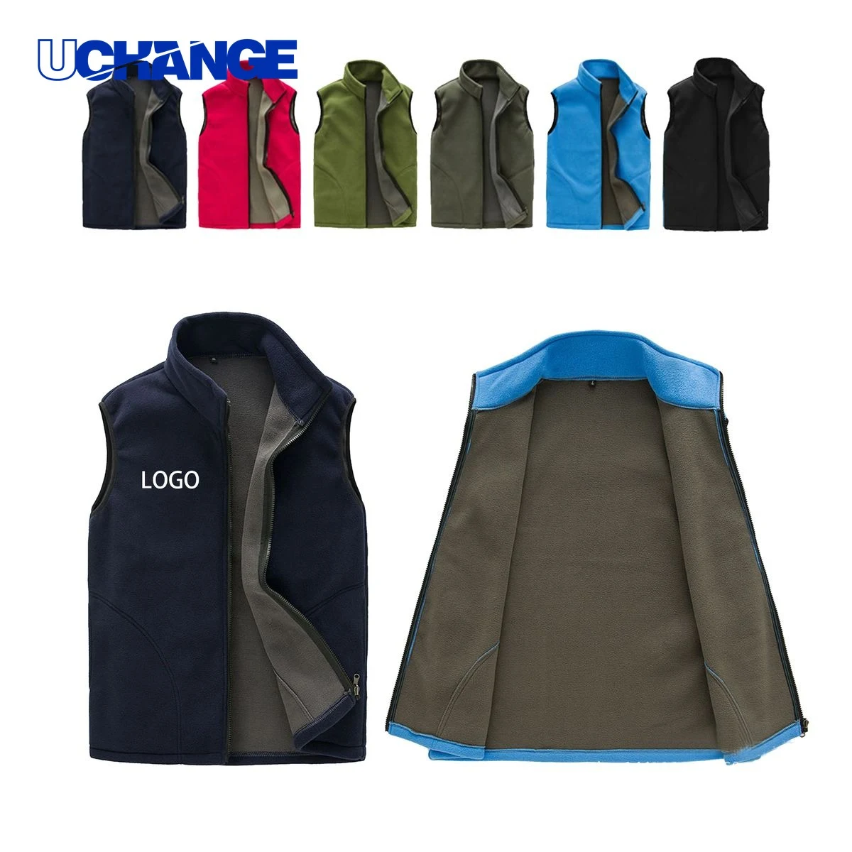 Custom Logo Fleece Vest 1