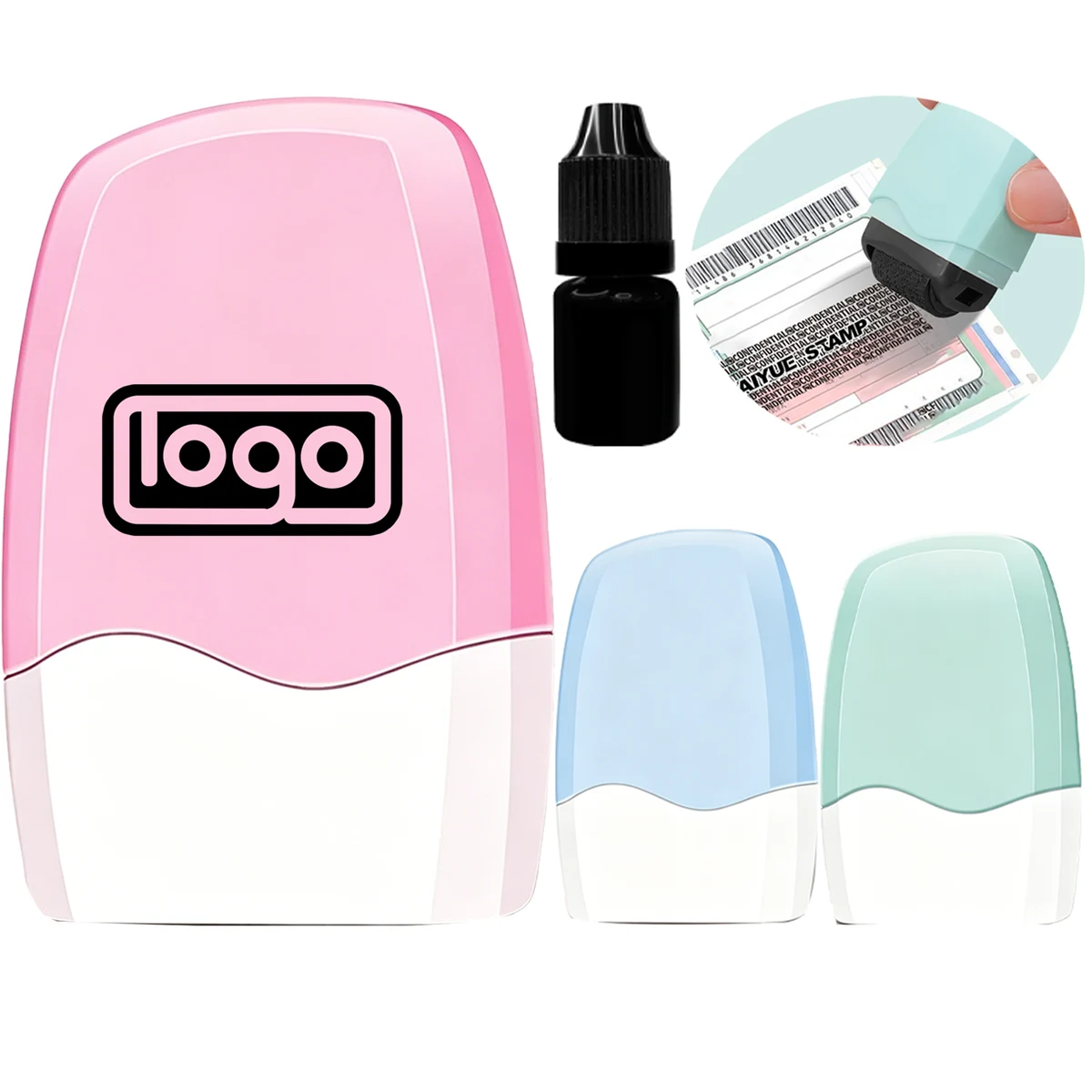 Refillable Privacy Roller Stamp 1