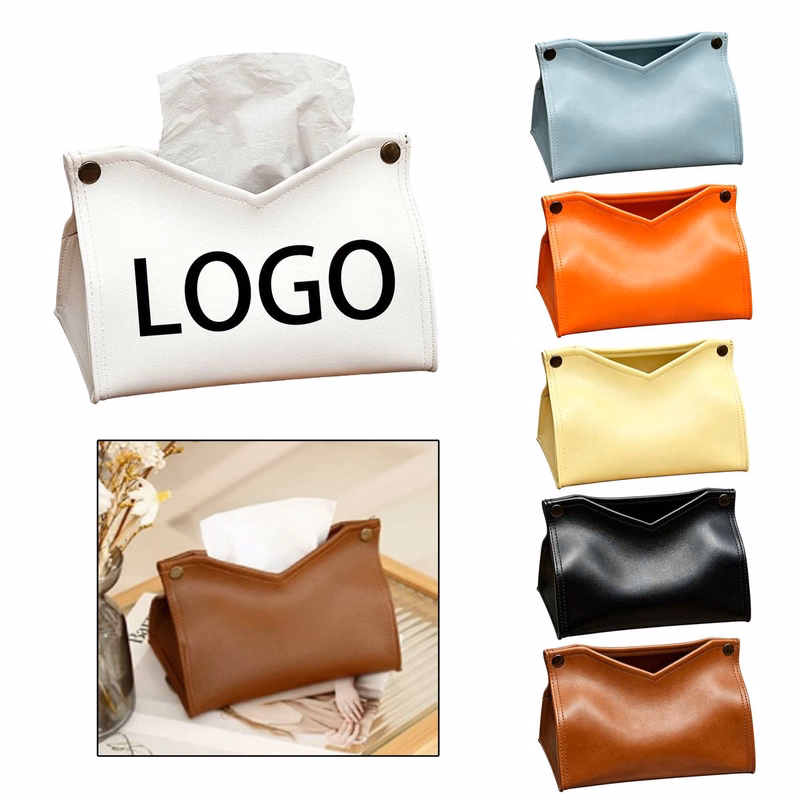 Desktop Leather Tissue Paper Box