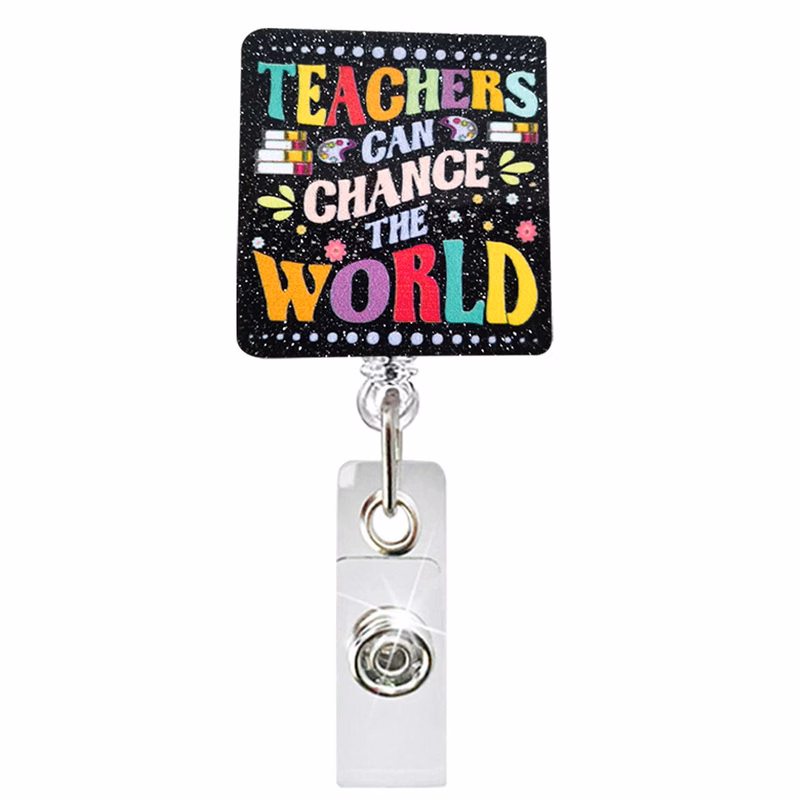 Rainbow Acrylic Retractable Badge Holder