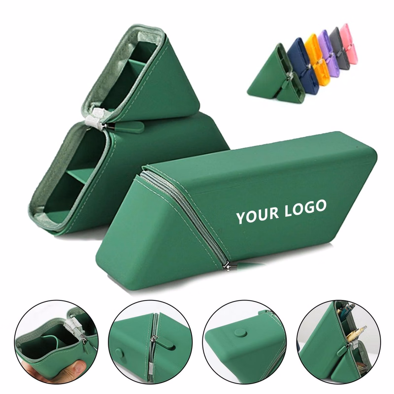 Silicone Zippered Triangular Pencil Case