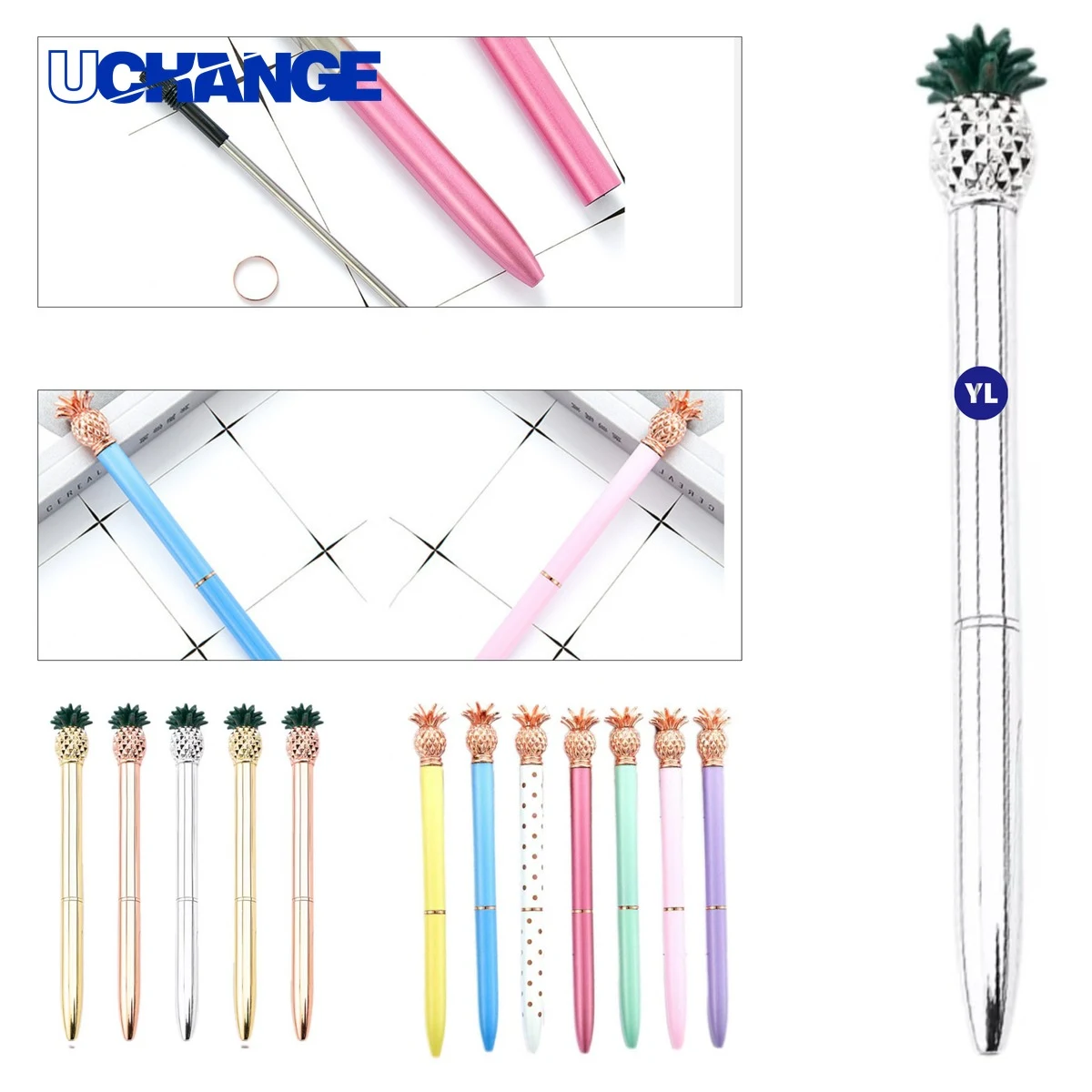 Pineapple Design Metal Pen Tool, custom pen with logo imprint 1