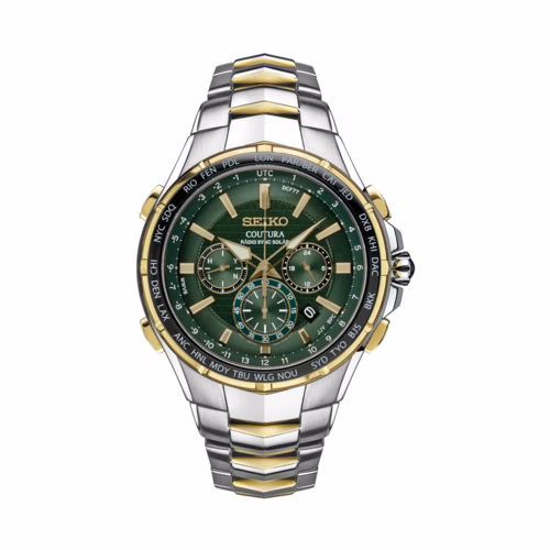 Seiko Men's Coutura Radio Sync Solar Chronograph Stainless Steel Watch