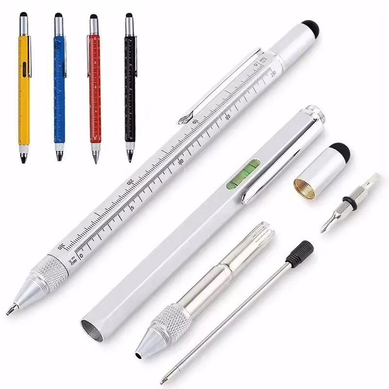 Multi-Function Stylus Metal Ballpoint Pen with Tool Set