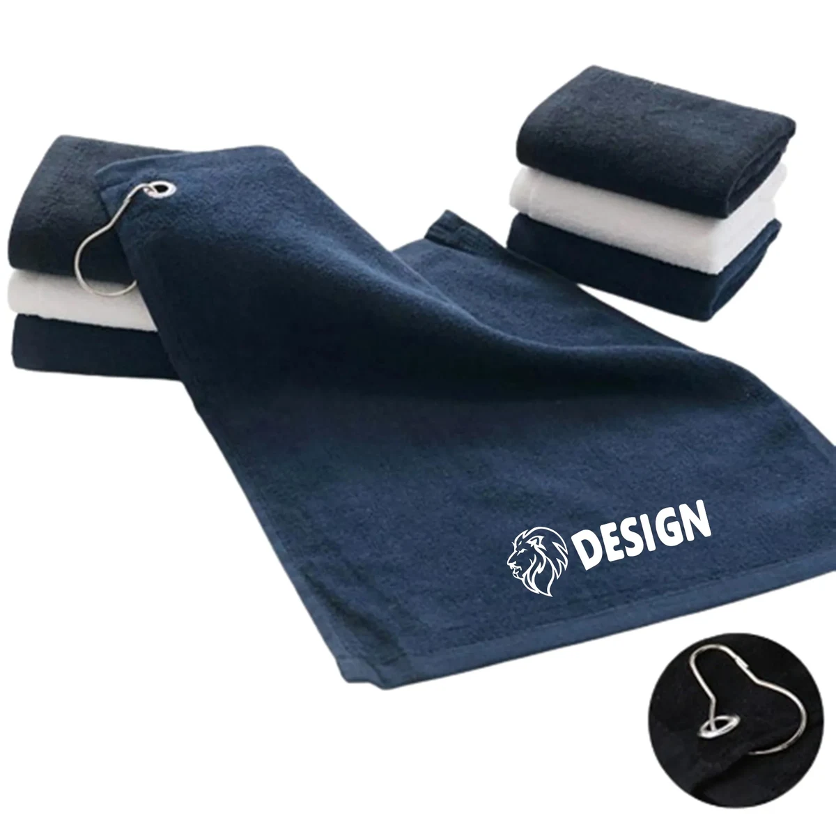 12" Microfiber Golf Towel w/Metal Clip 1
