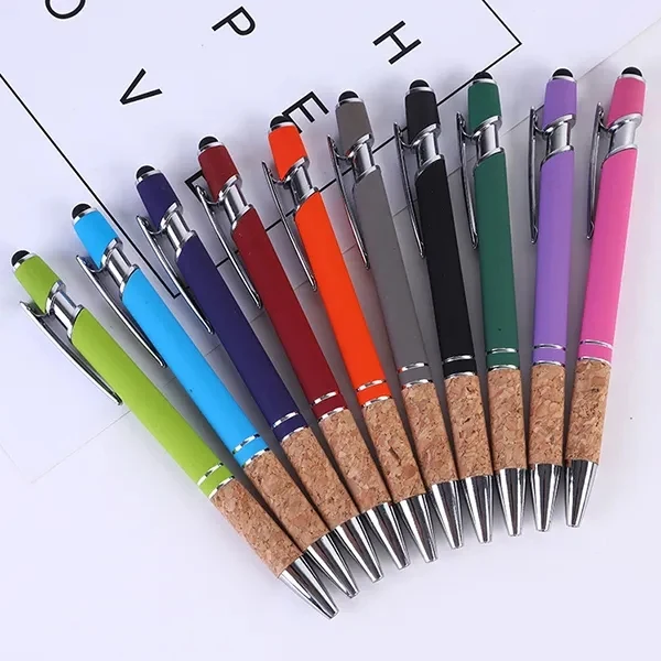 Metal Soft Touch Stylus Pen With Cork Grip 1