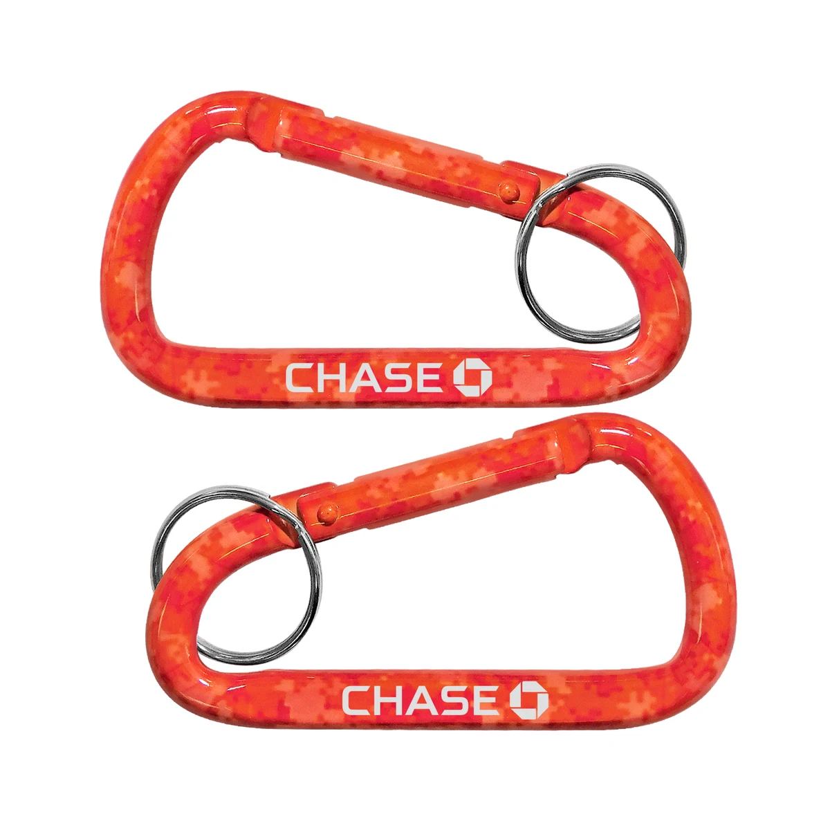Red Camouflage Carabiner with Key Ring 1