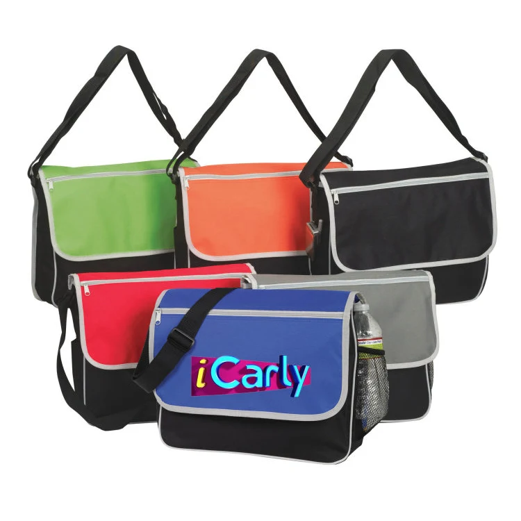 Messenger Bag with Zipper Front Pocket 1