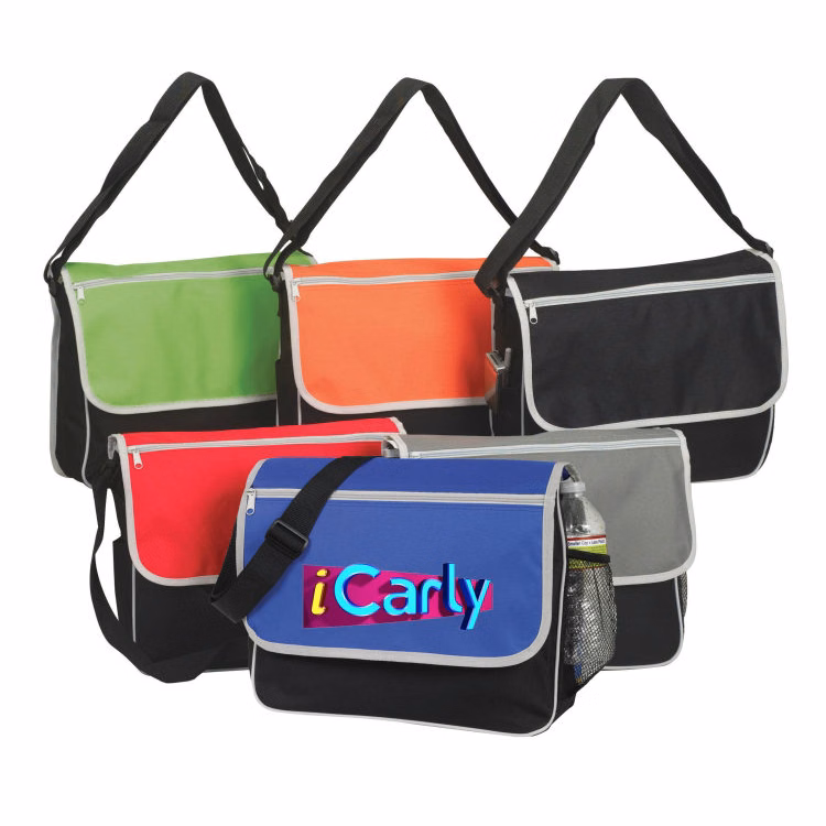 Messenger Bag with Zipper Front Pocket