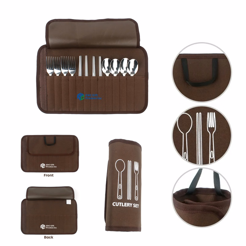 Portable Stainless Steel Outdoor Tableware Set for 4 People