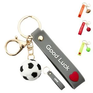 Vibrant 3D Balls PVC Keychain Ring 1