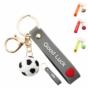Vibrant 3D Balls PVC Keychain Ring