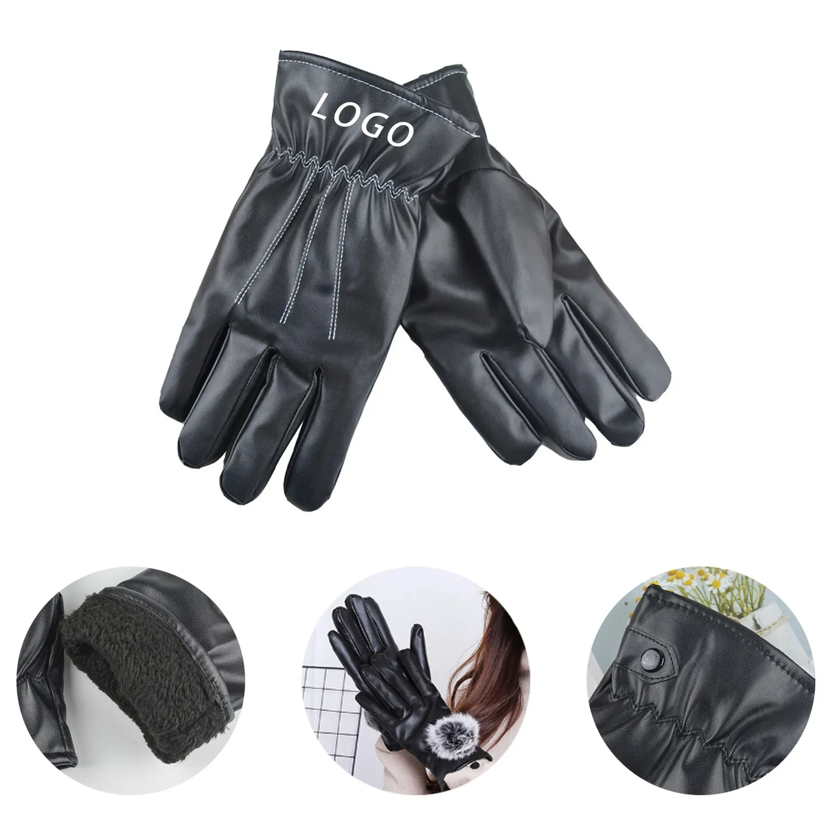 Premium PU Leather Gloves With Logo For Global, Seasons 1