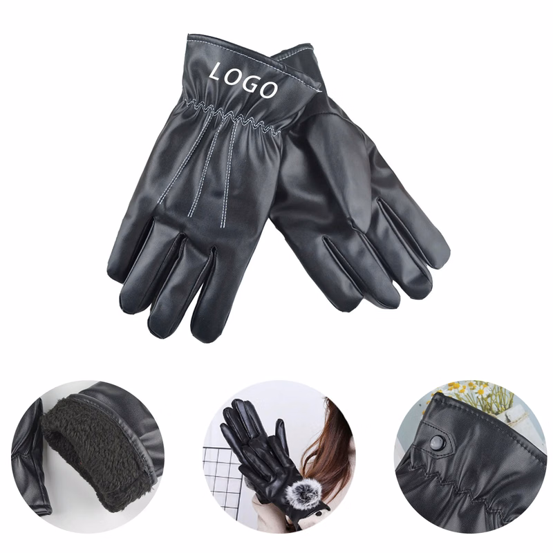 Premium PU Leather Gloves With Logo For Global, Seasons