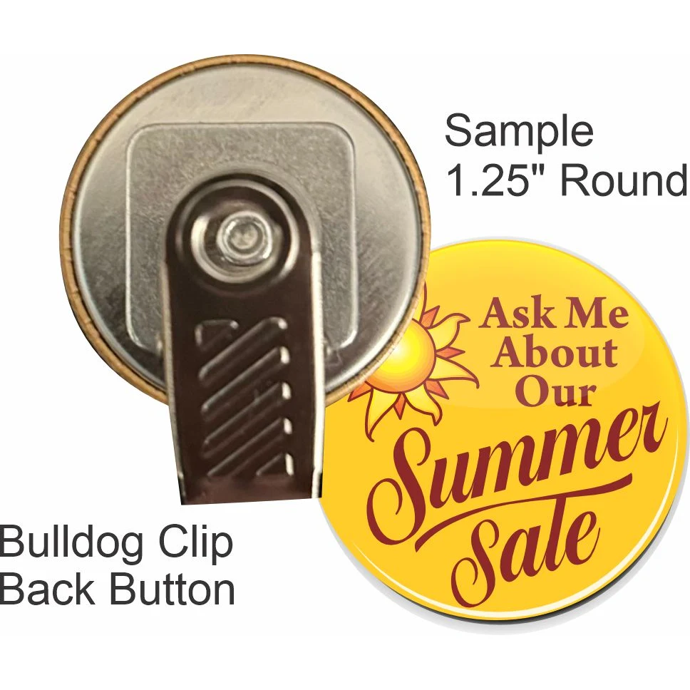 Bulldog Clip 1 1/4 Inch Round Button 1