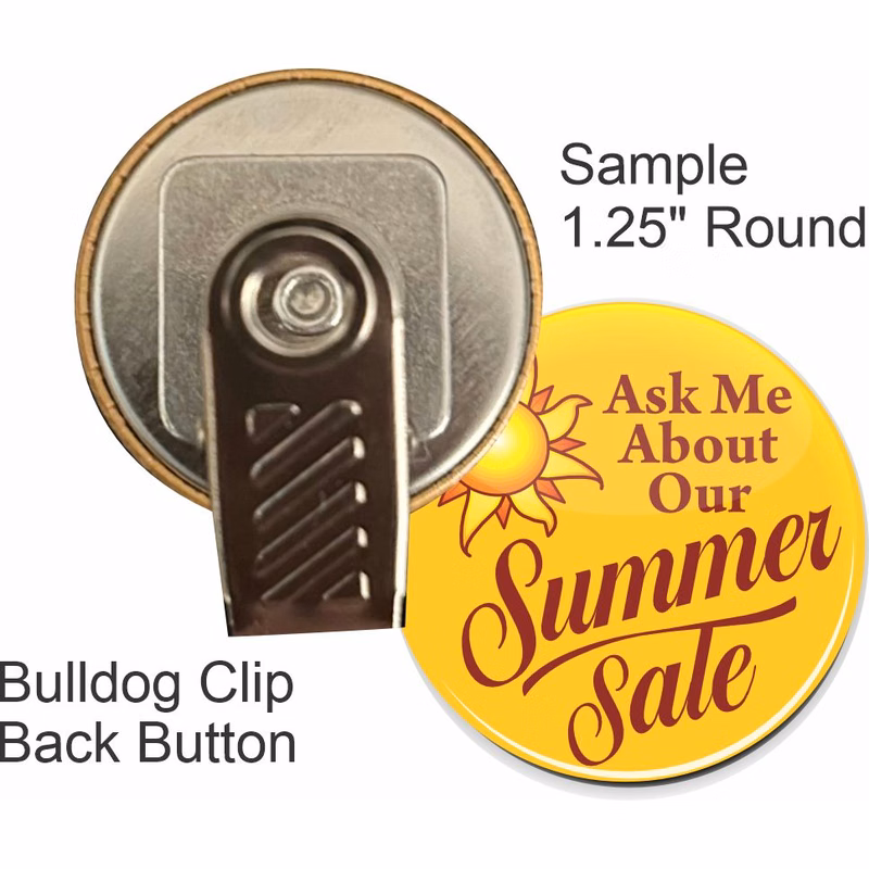 Bulldog Clip 1 1/4 Inch Round Button