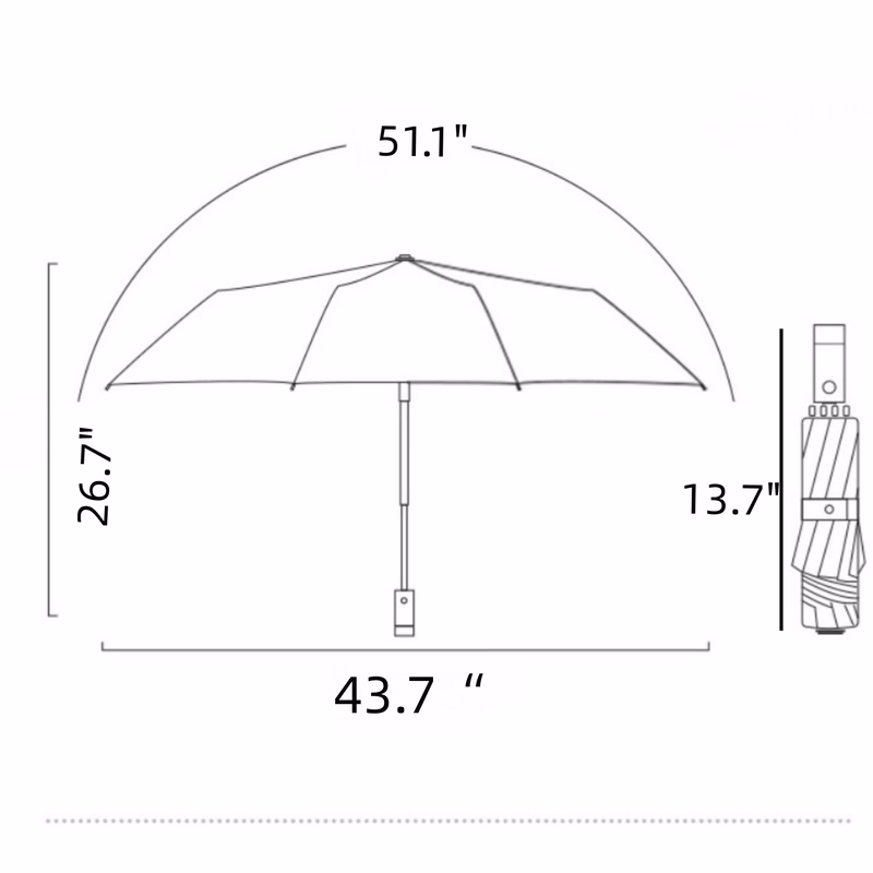 Folding Reverse LED Umbrella
